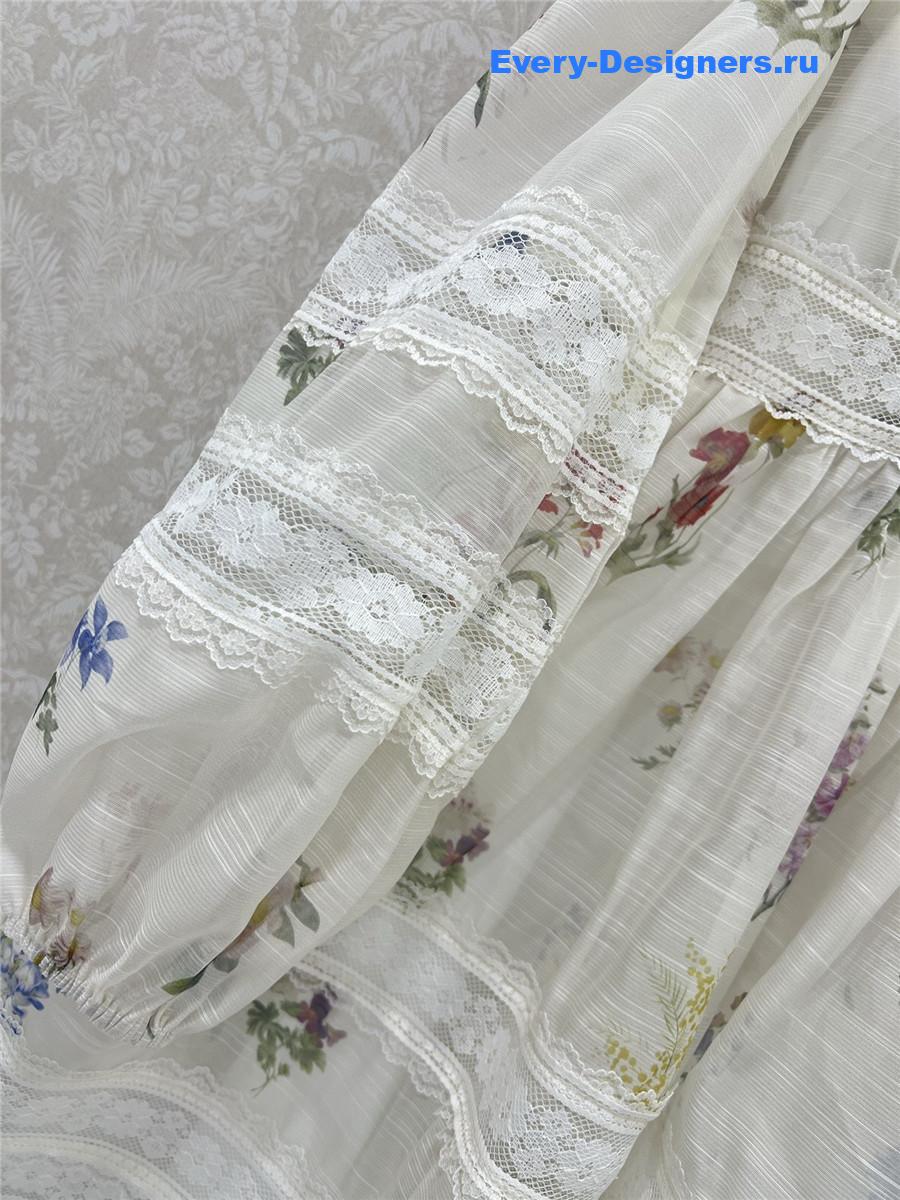Zimm Printed Lantern Sleeve Dress