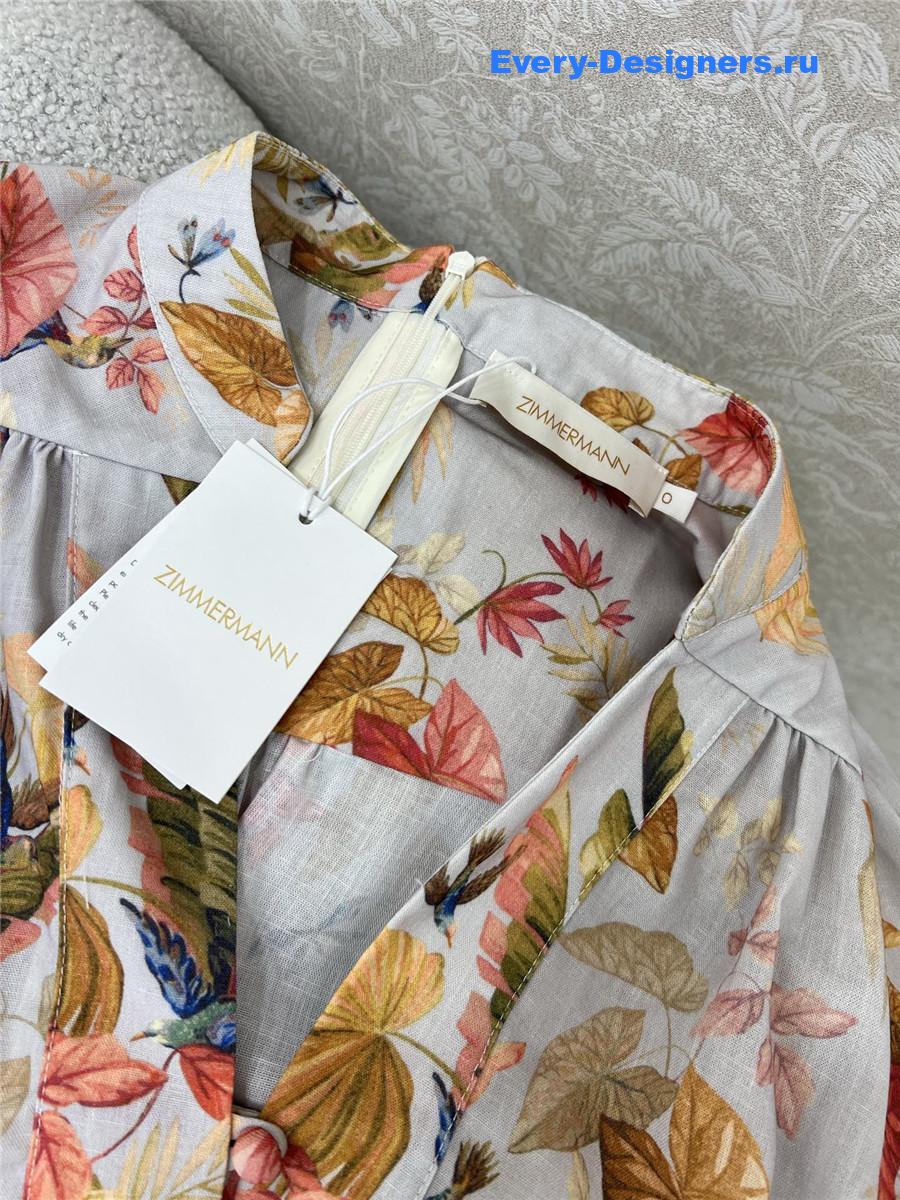 Zimm Colorful Lantern Sleeve Dress