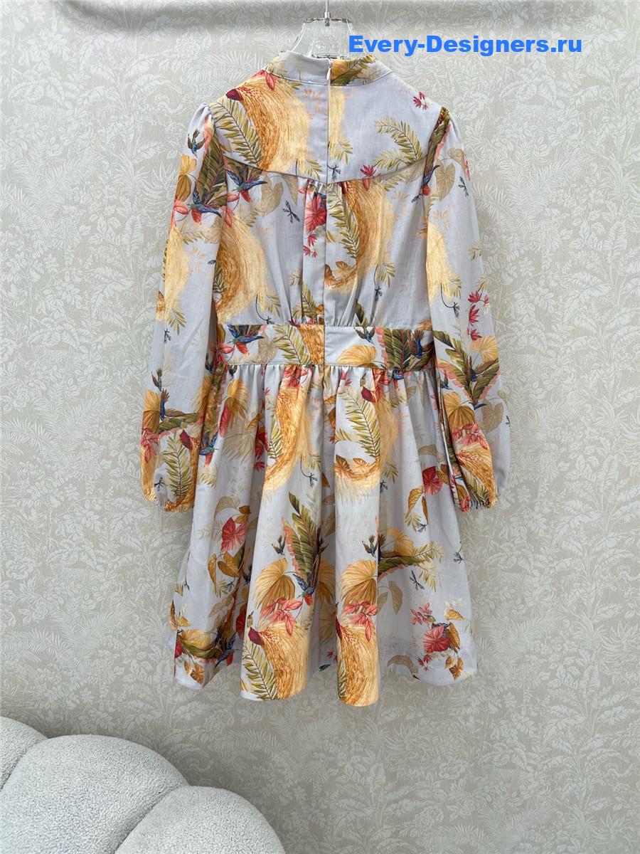 Zimm Colorful Lantern Sleeve Dress