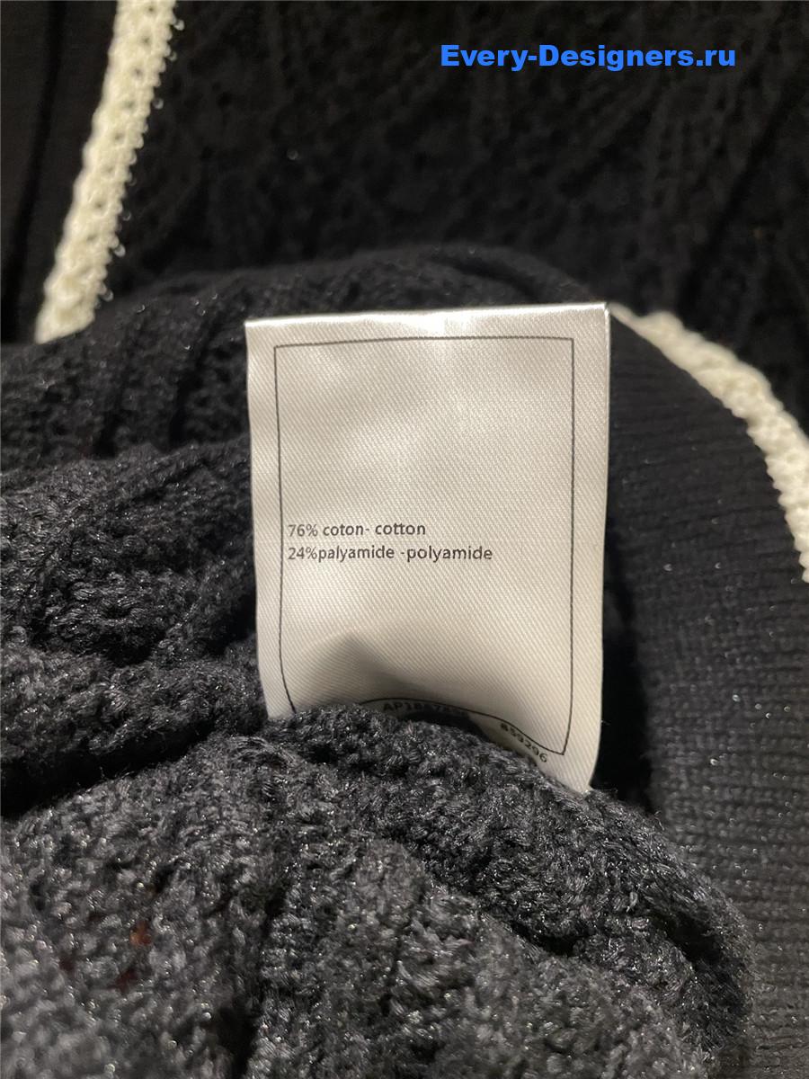 Ch**el black & white knit cardigan