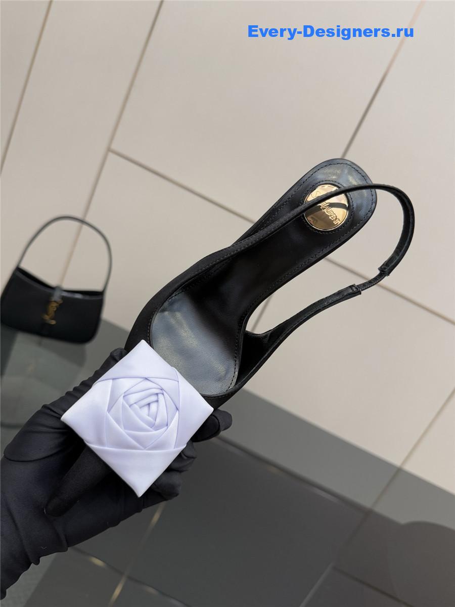 Sa1nt Lau*nt black floral pumps