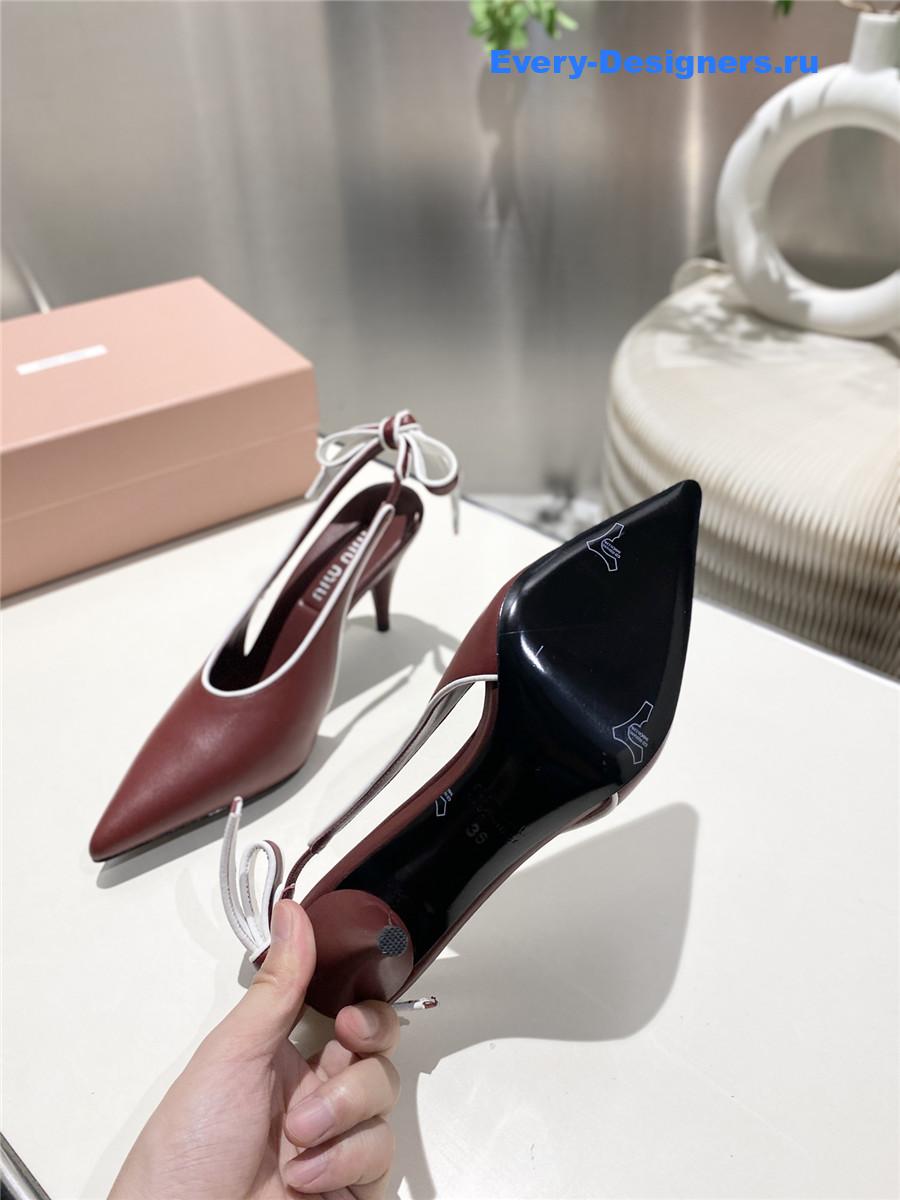 Miu Miu Burgundy Kitten Heel Pumps