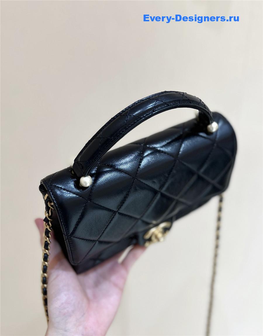 Ch**el black quilted lambskin bag