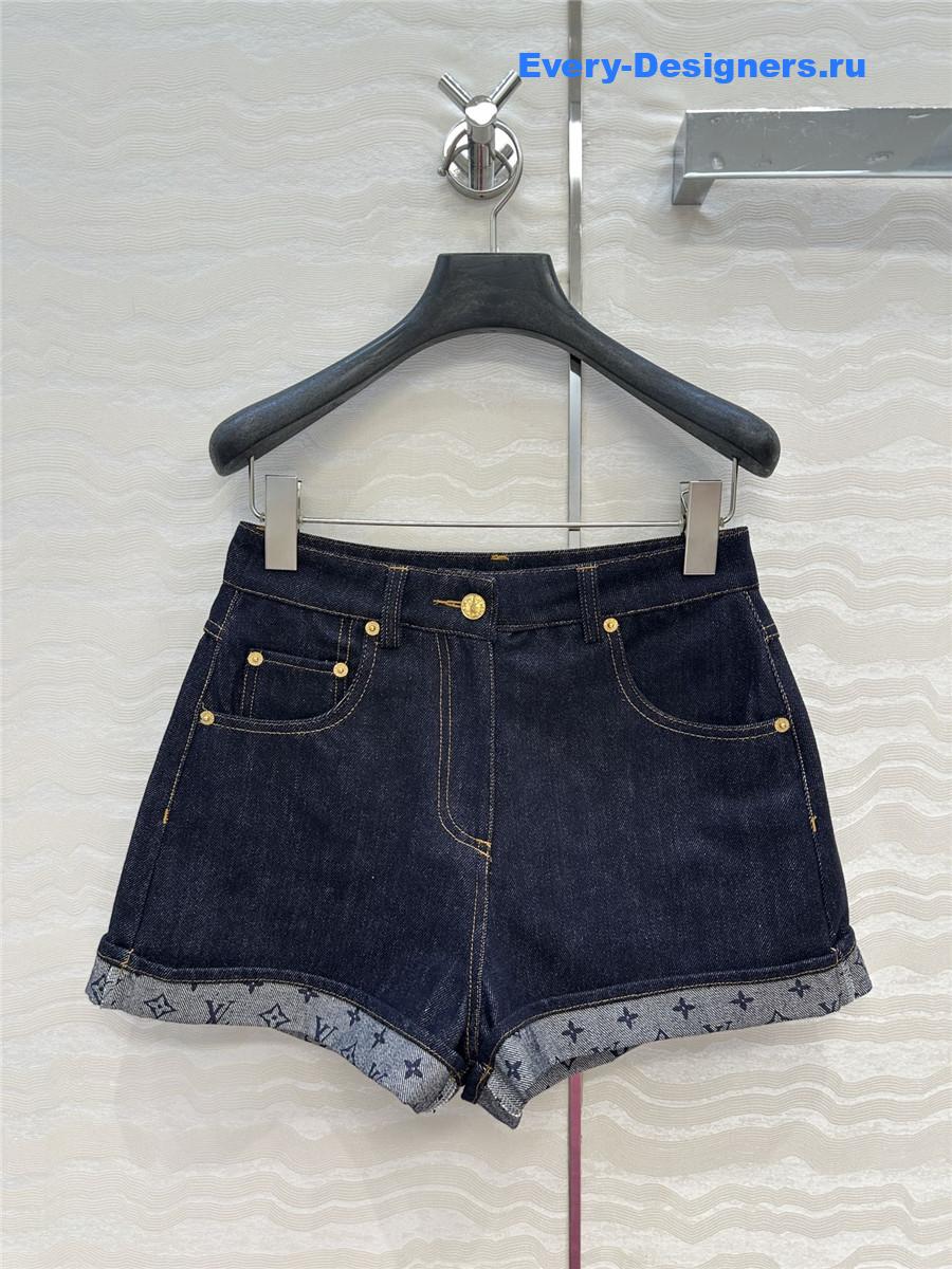 l0vis Vvtt0n blue monogram denim shorts