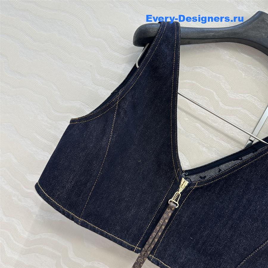 l0vis Vvtt0n denim crop top
