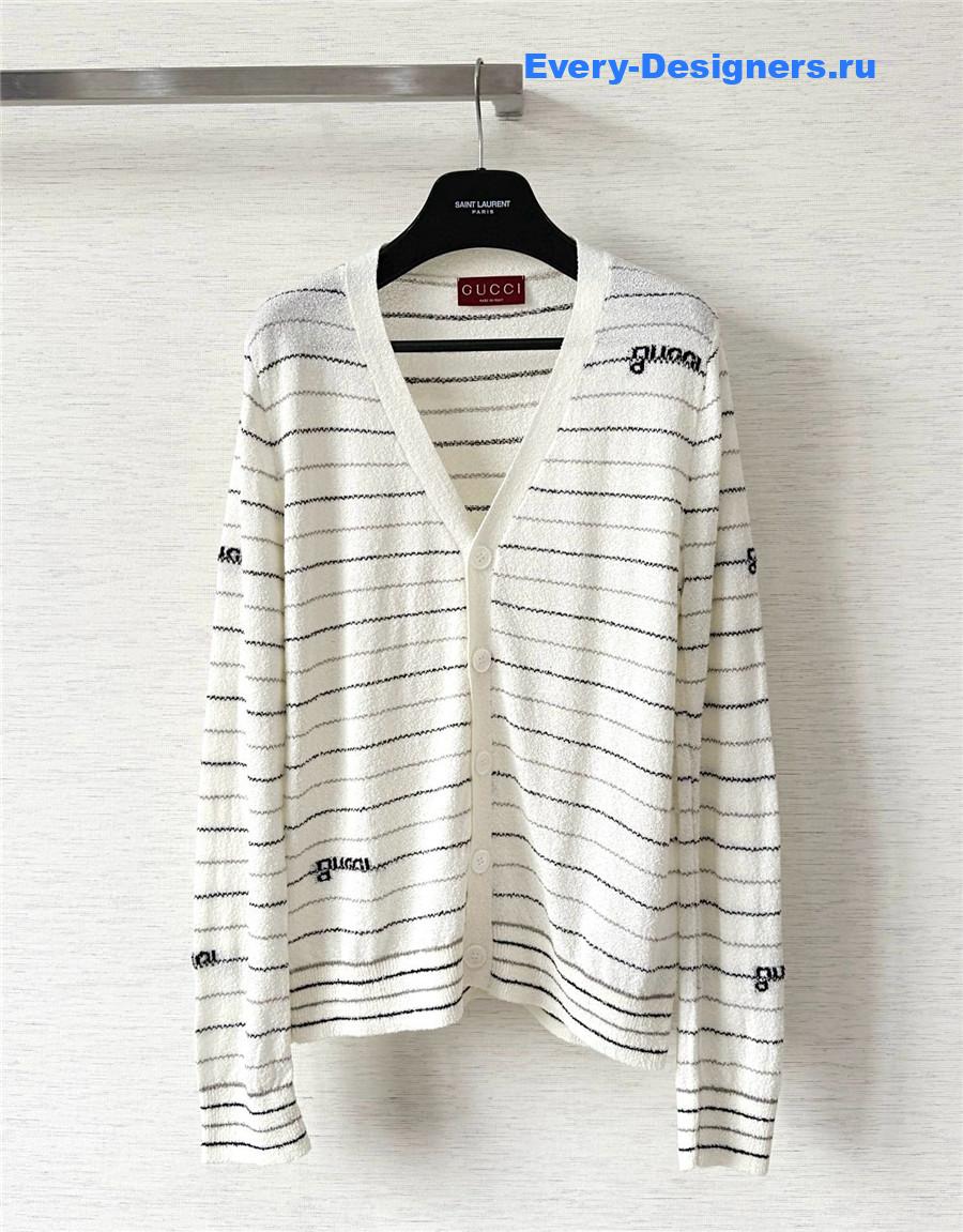 Gvc*1 striped wool cardigan