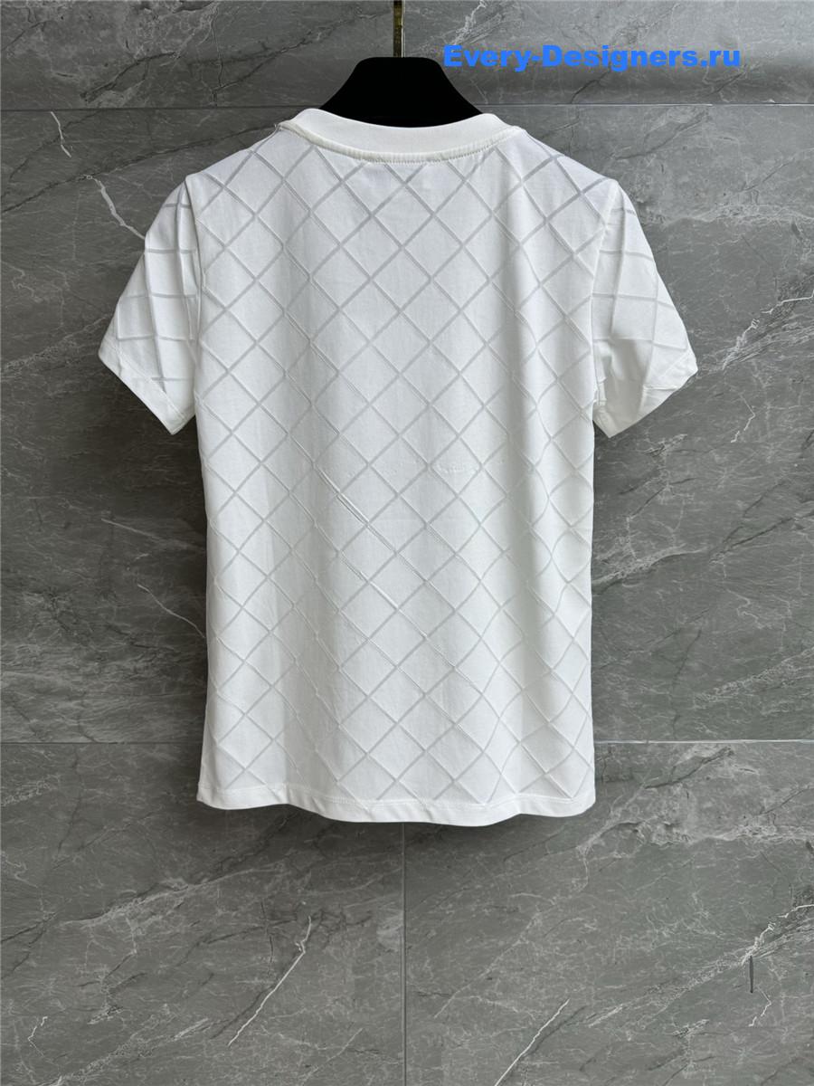Ch**el white cc beaded t-shirt