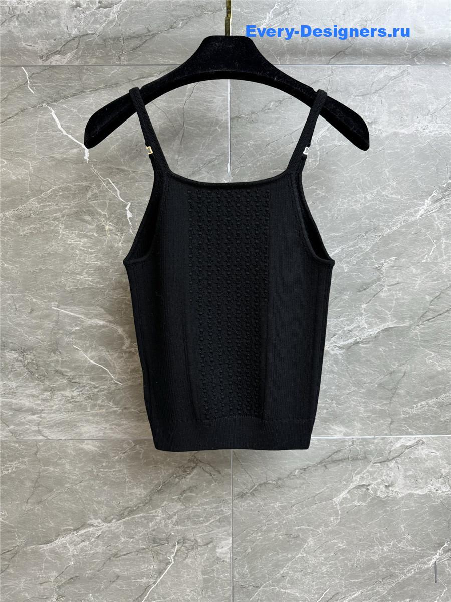 Ch**el black rhinestone camisole vest