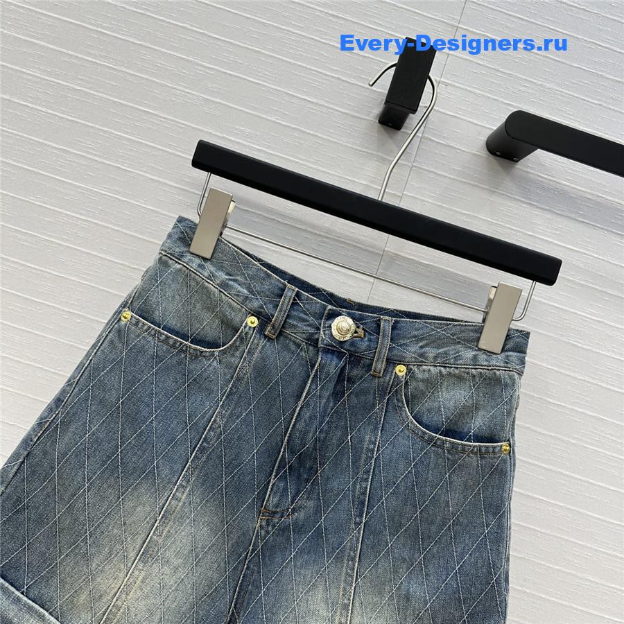 BALMAIN Embroidered Denim Shorts
