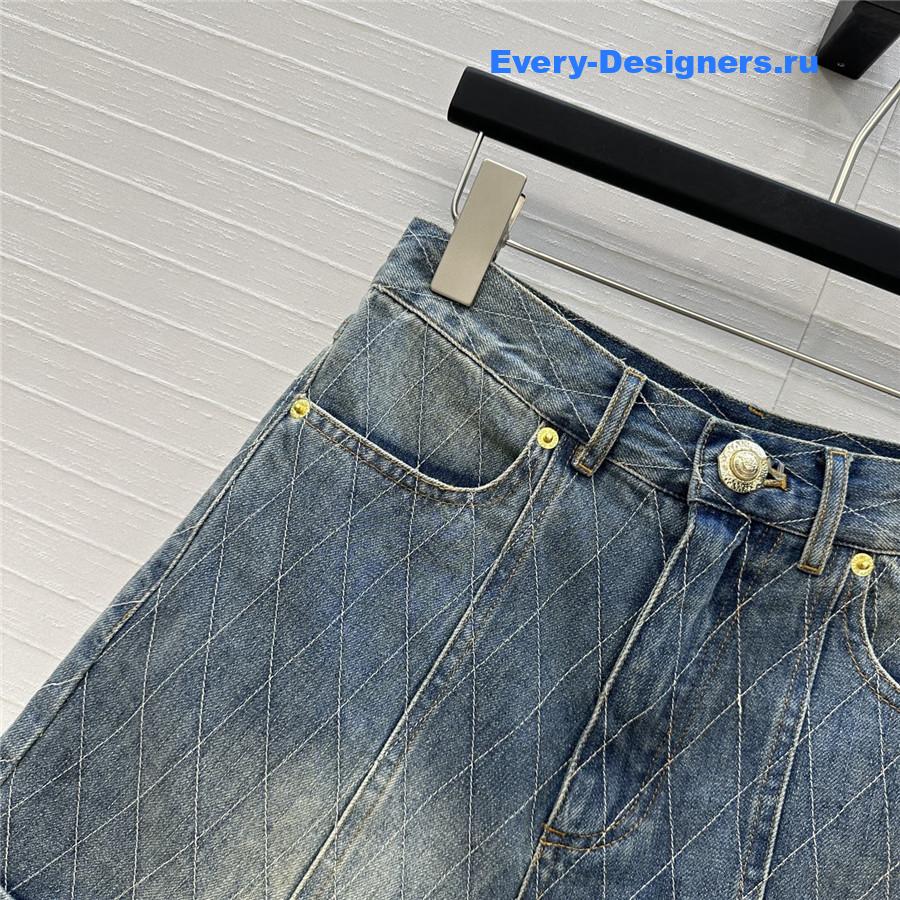 BALMAIN Embroidered Denim Shorts