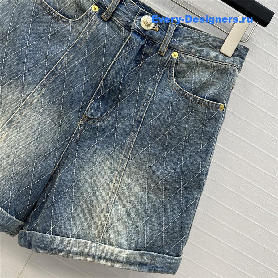 BALMAIN Embroidered Denim Shorts