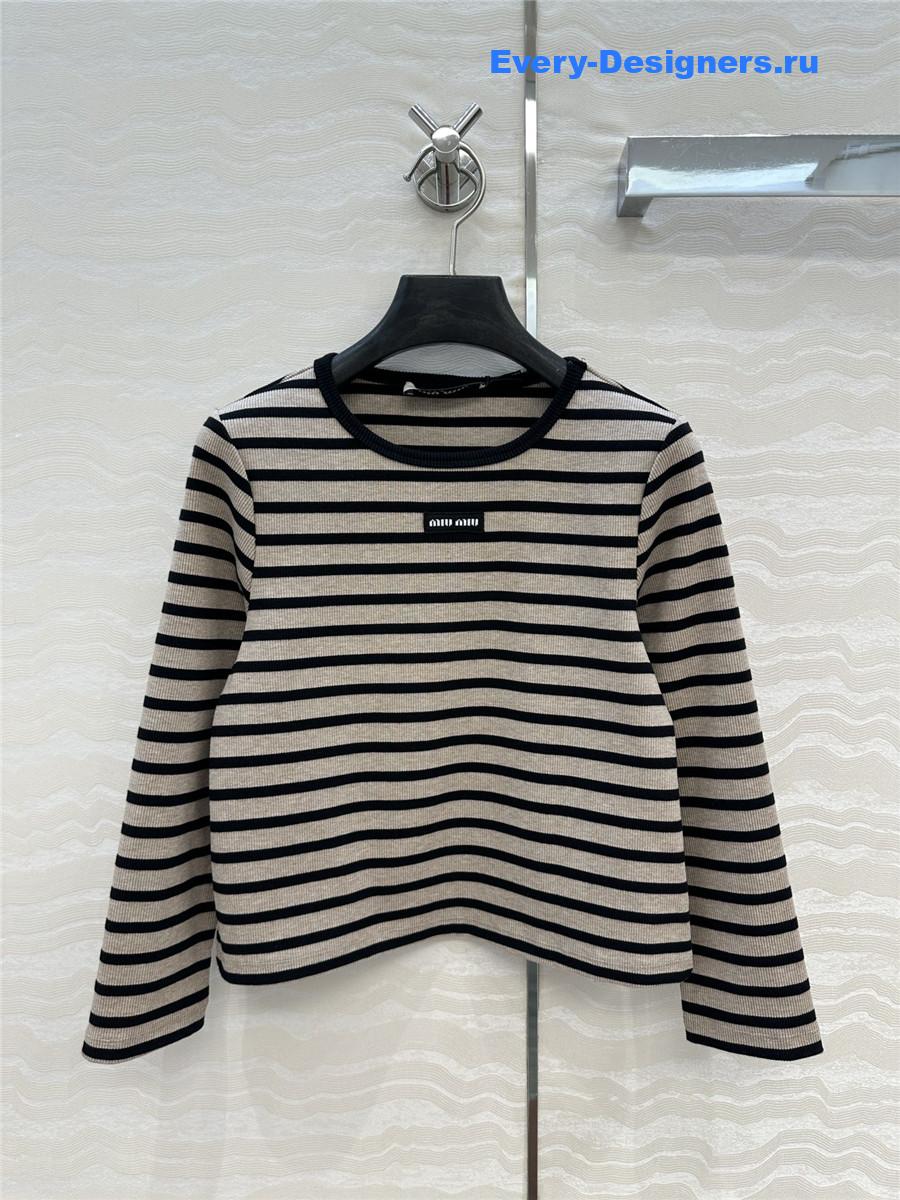 Miu Miu Striped Cropped Top