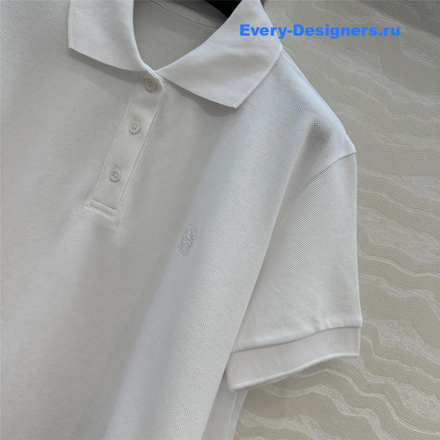 L0ew* white cotton polo shirt