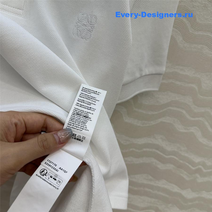 L0ew* white cotton polo shirt