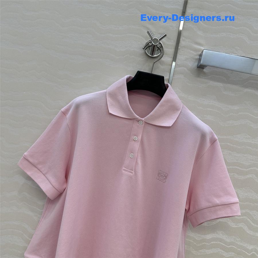 L0ew* pink cotton polo shirt