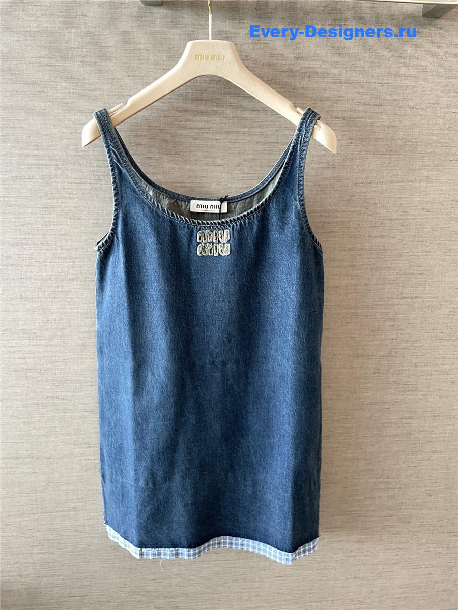 Miu Miu Navy Denim Mini-Dress