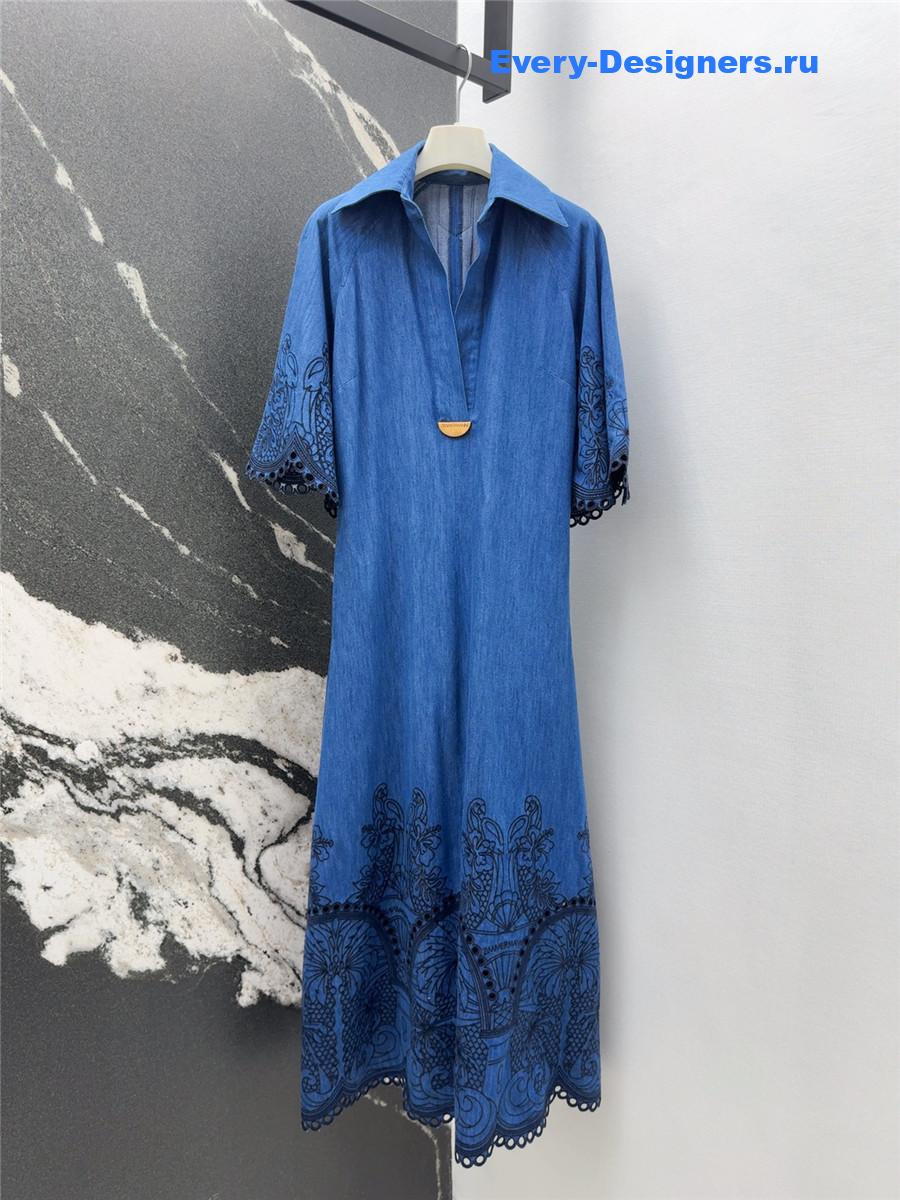 Zimm Coco Embroidered Denim Dress