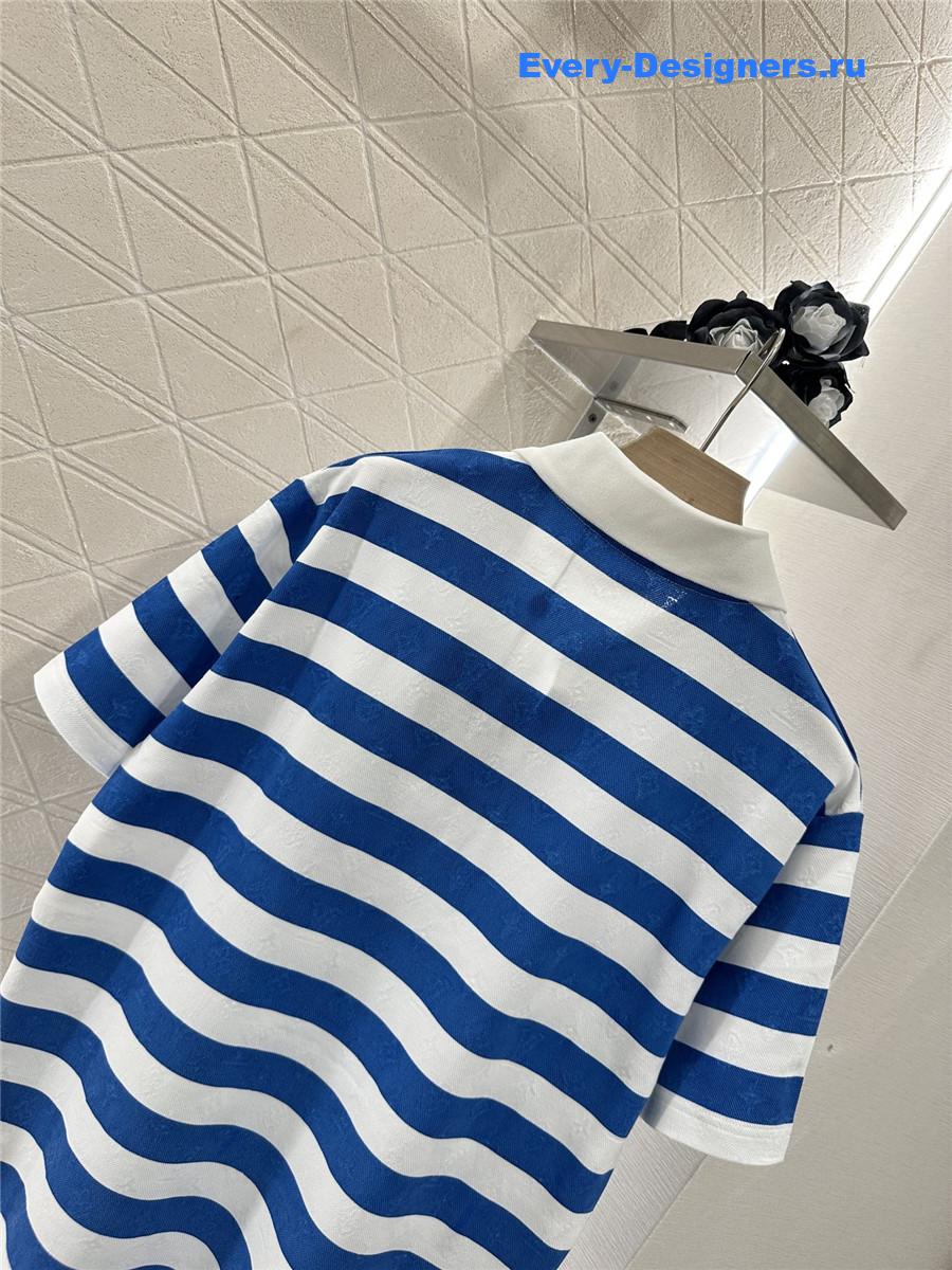 l0vis Vvtt0n monogram striped polo shirt