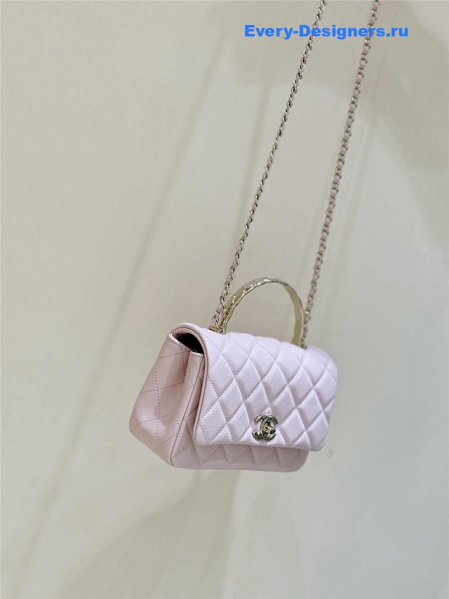 Ch**el light pink clutch with chain