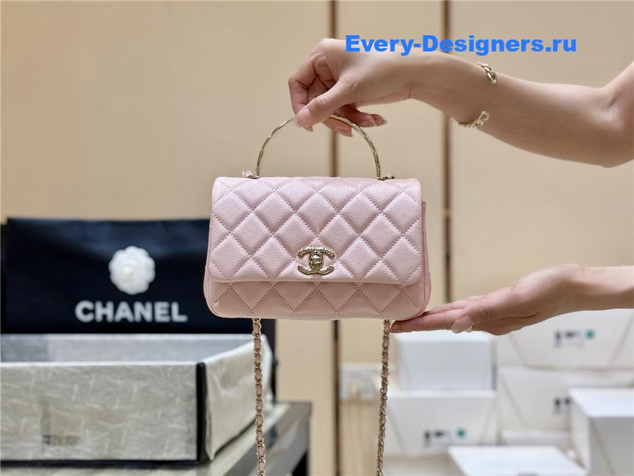 Ch**el light pink clutch with chain