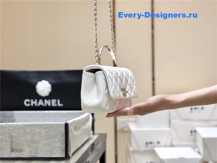 Ch**el white shiny clutch
