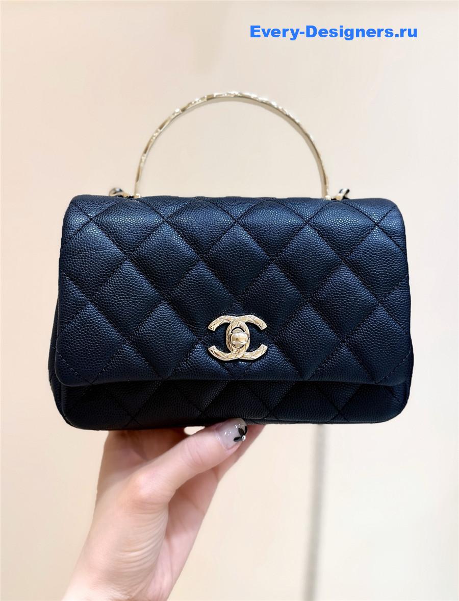 Ch**el black shiny clutch