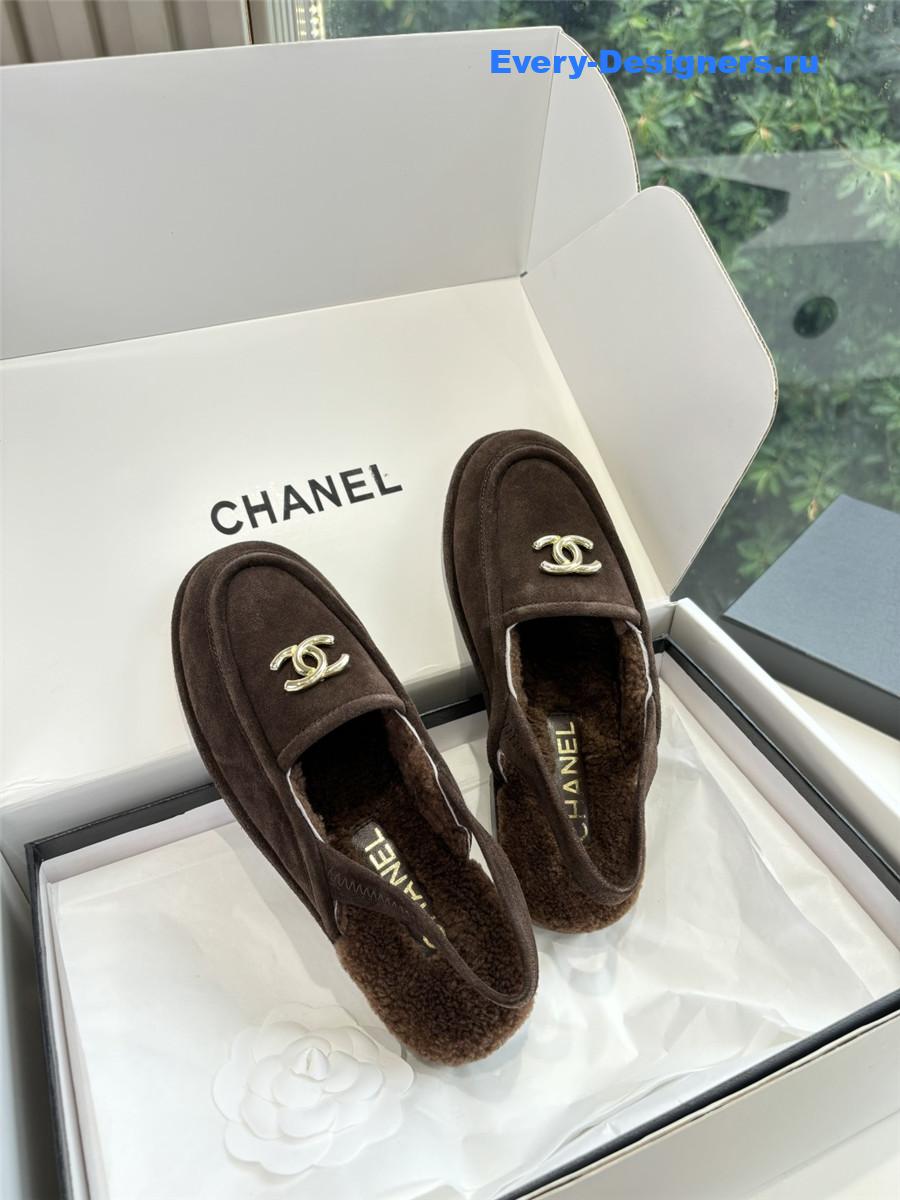Ch**el wool mary jane sandals in brown