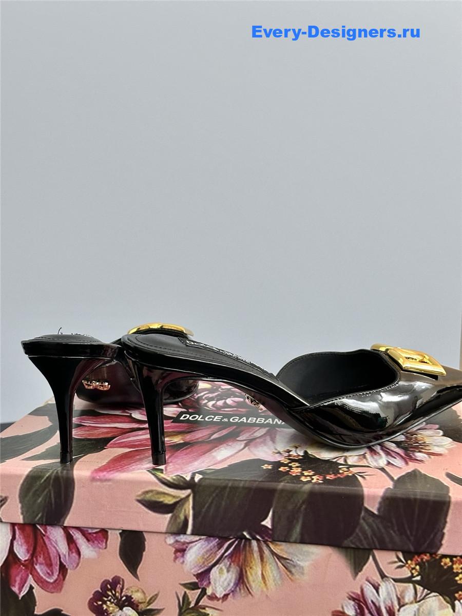 Dolce & Gabbana Black Patent Mules
