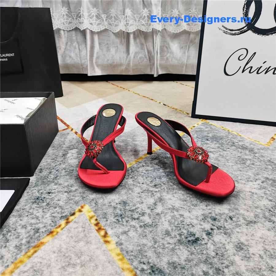 Sa1nt Lau*nt rhinestone slippers