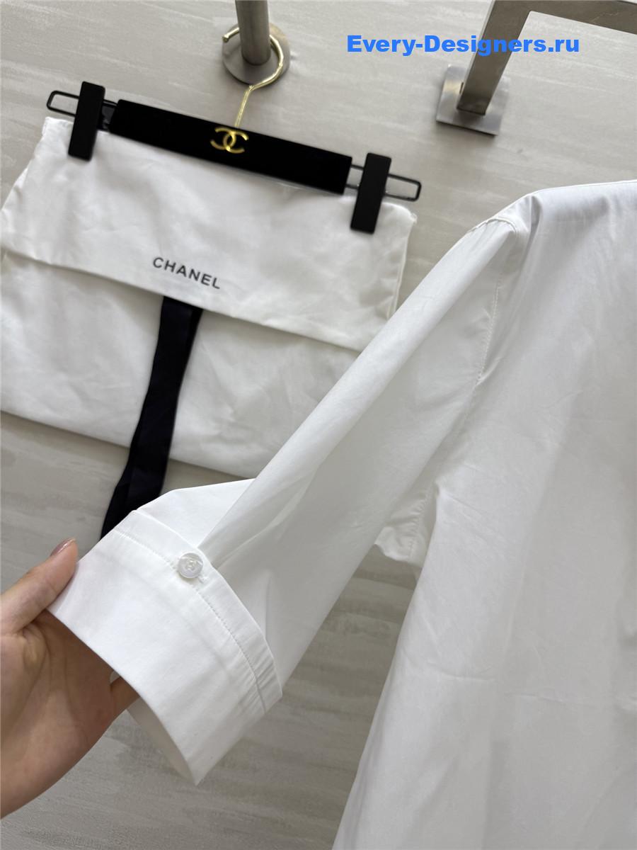 Ch**el white half collar shirt