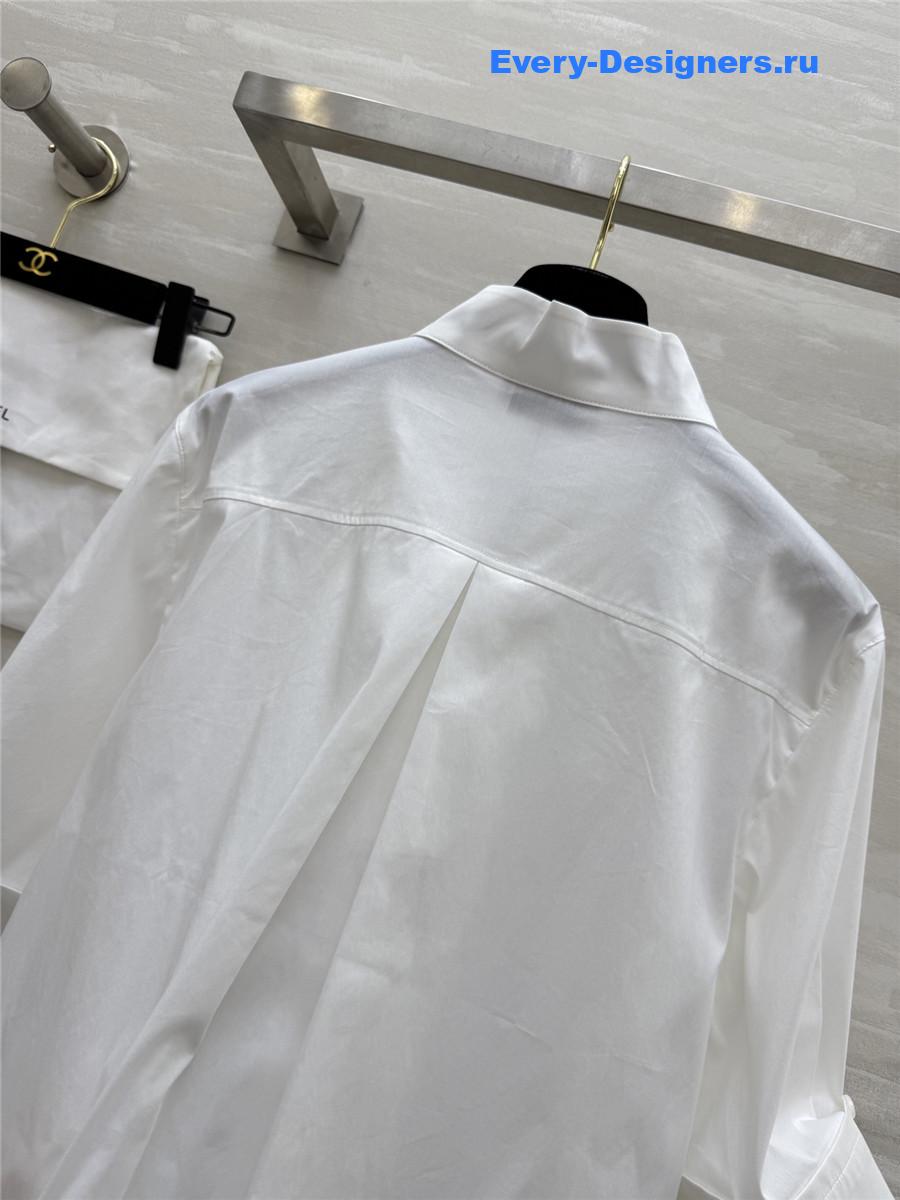 Ch**el white half collar shirt