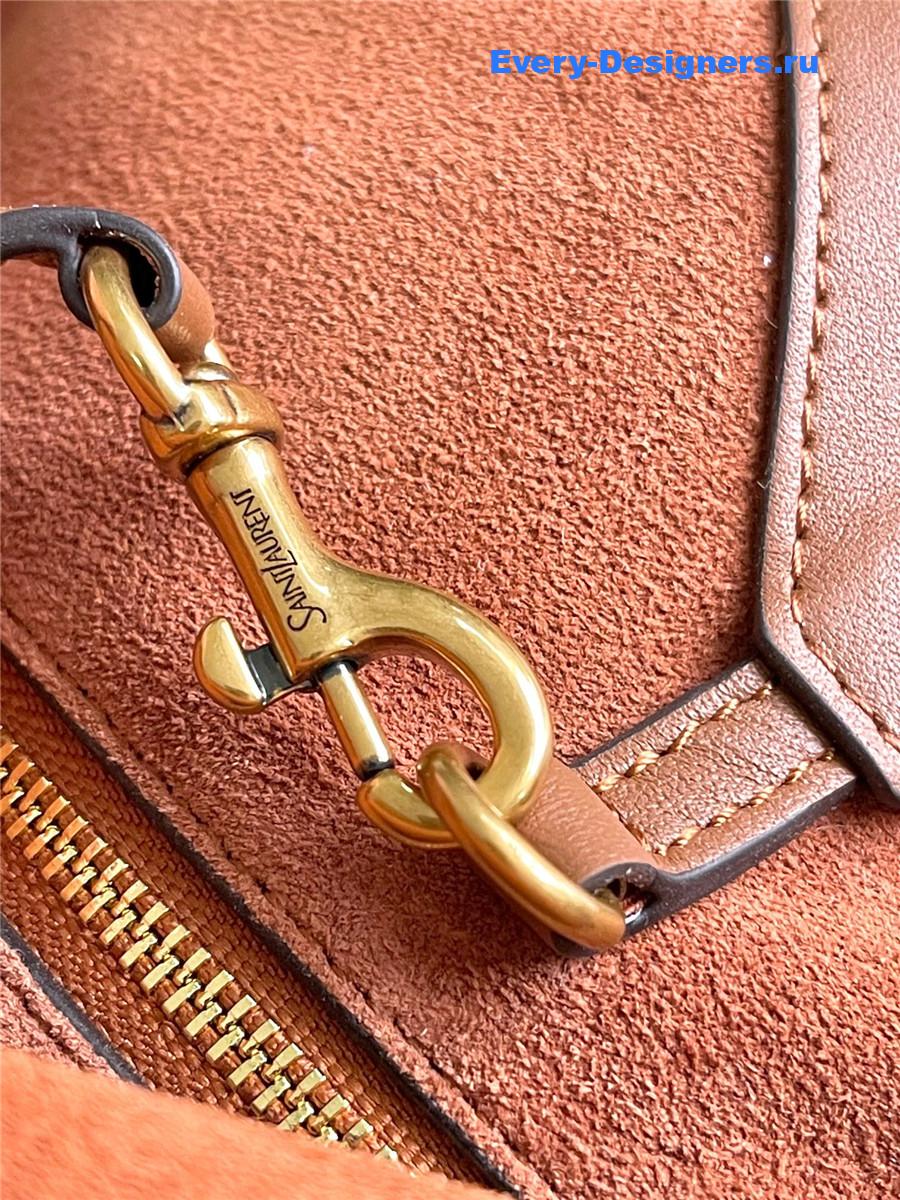 Sa1nt Lau*nt y large hobo in brown leather