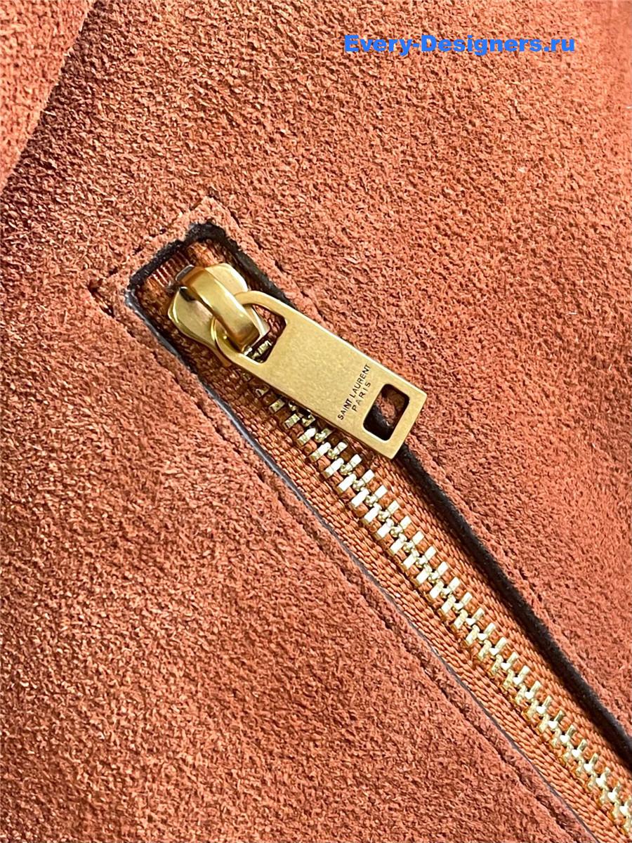 Sa1nt Lau*nt y large hobo in brown leather