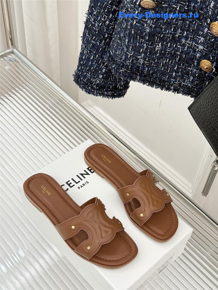 Ce1i*e triomphe leather mules in brown