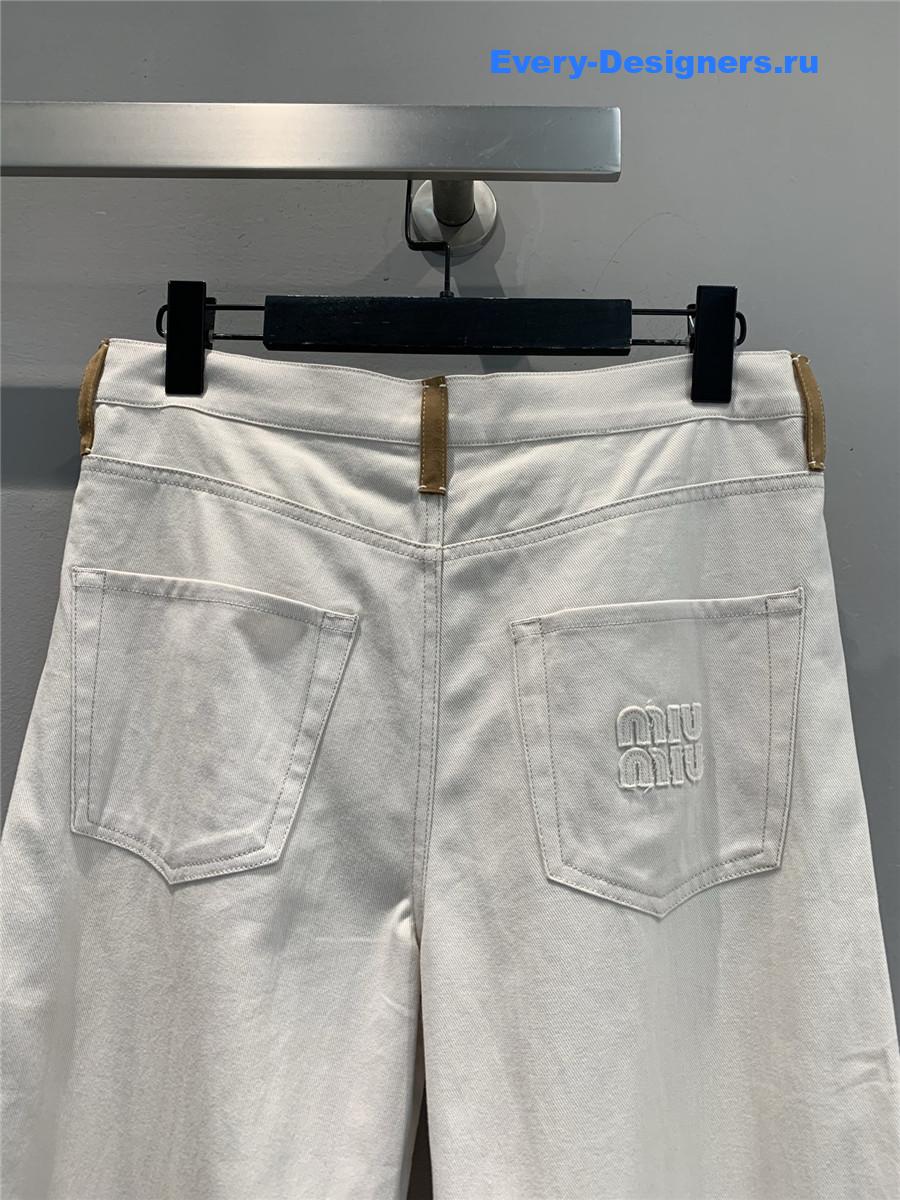Miu Miu White Straight-Leg Jeans