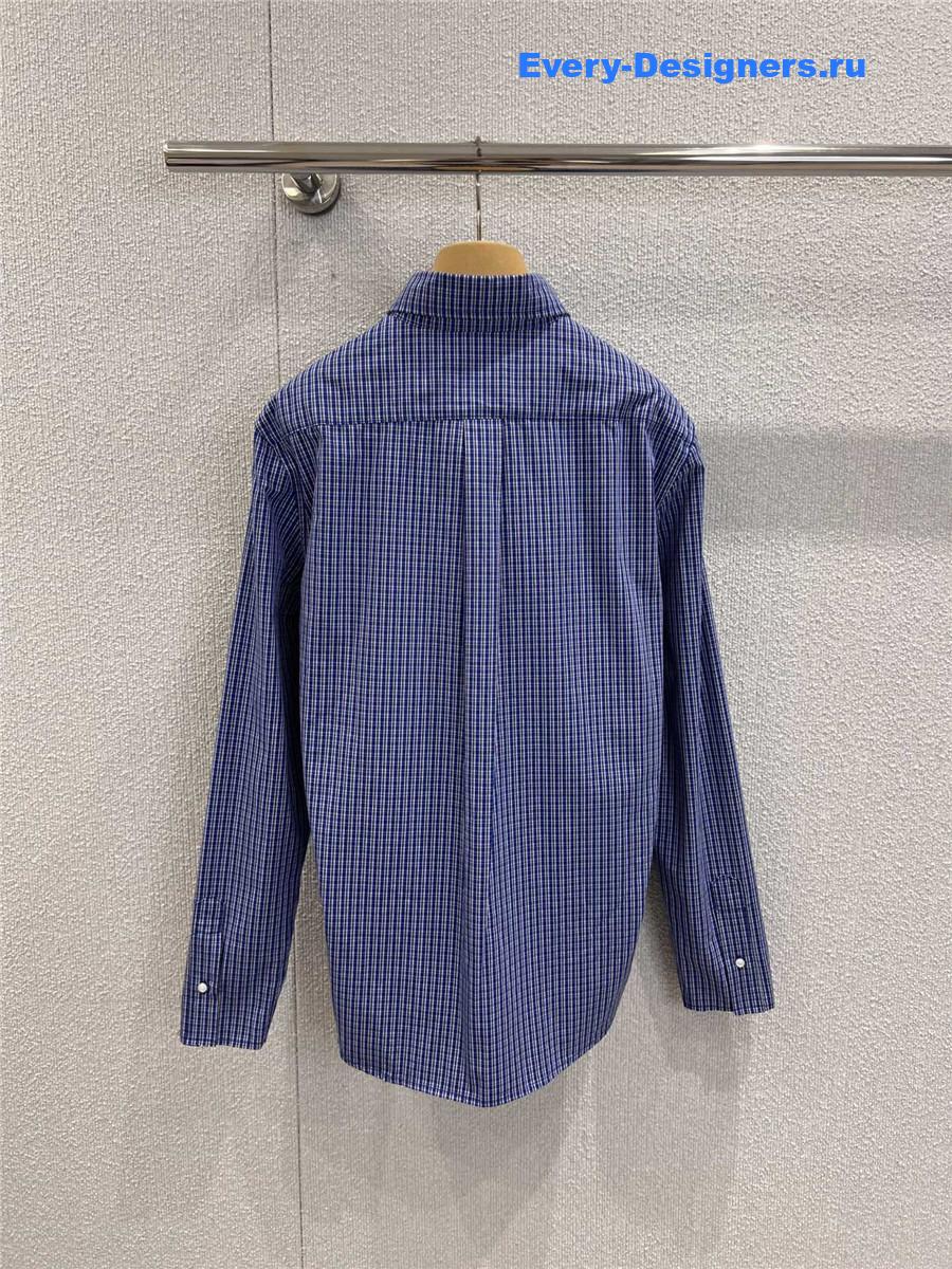 Miu Miu Sapphire Checked Shirt