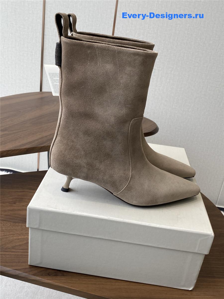 BC Beaded Brown Suede Ankle Boots