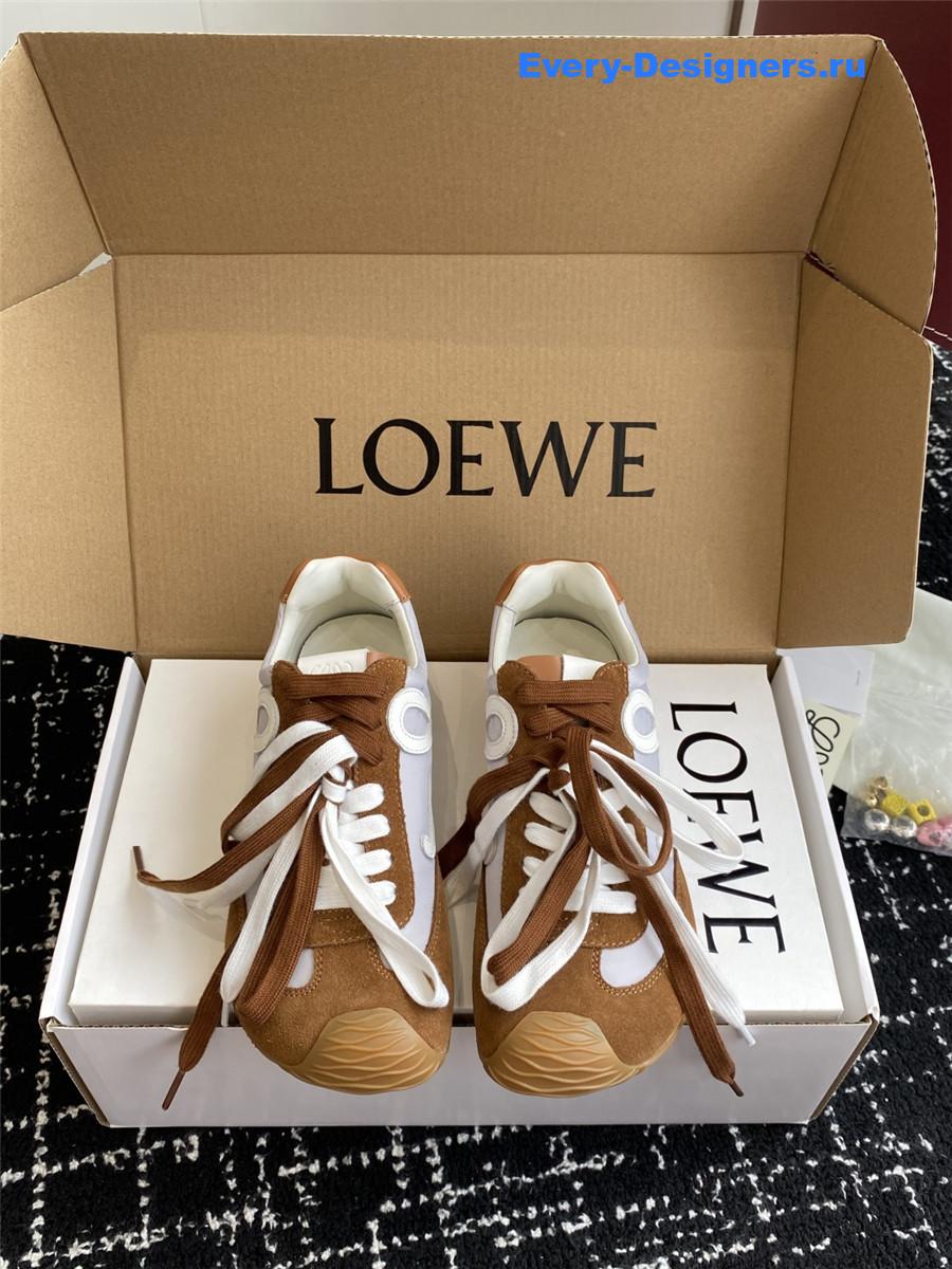 L0ew* ballet runner 2.0 brown leather sneakers