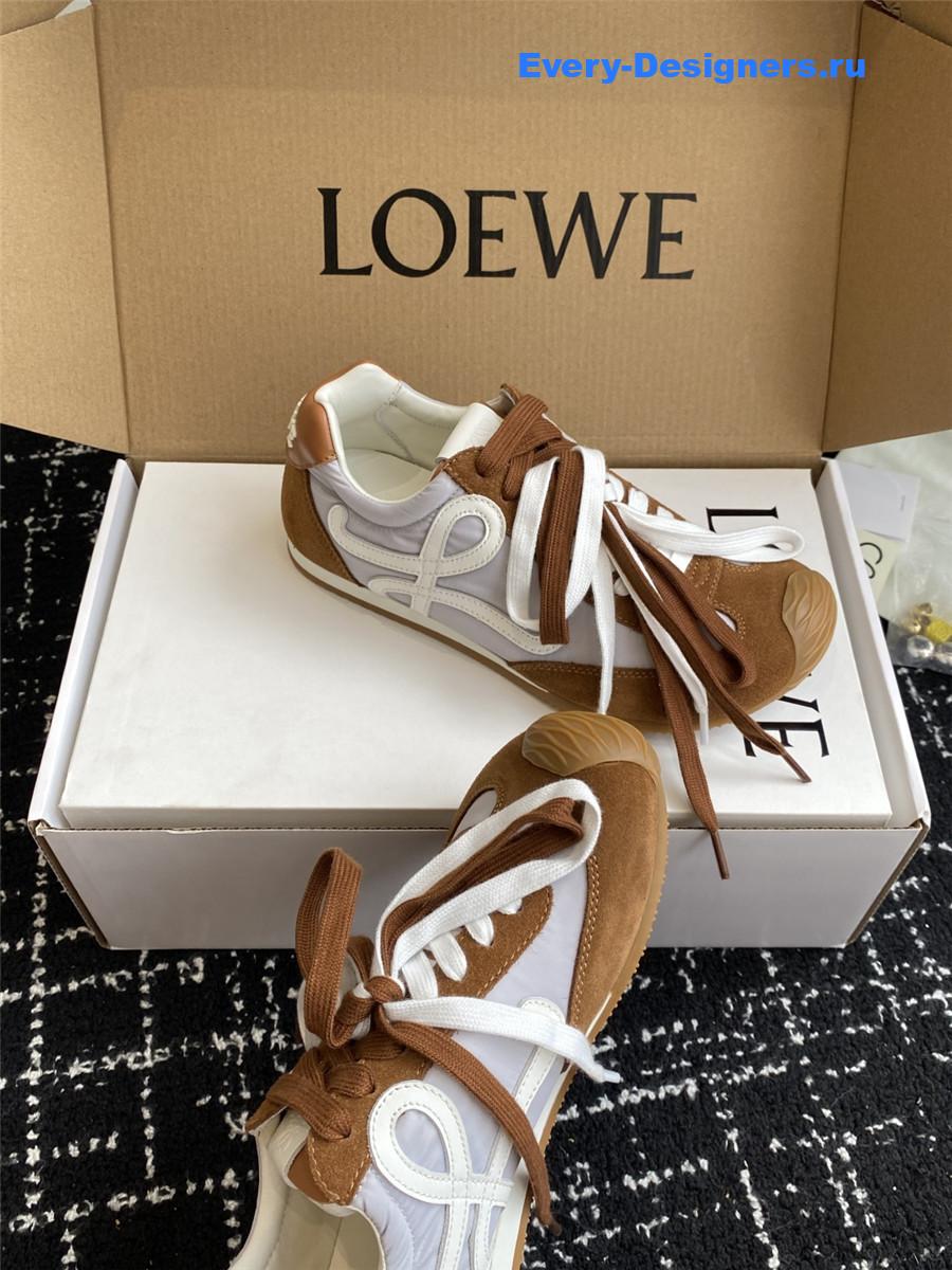 L0ew* ballet runner 2.0 brown leather sneakers