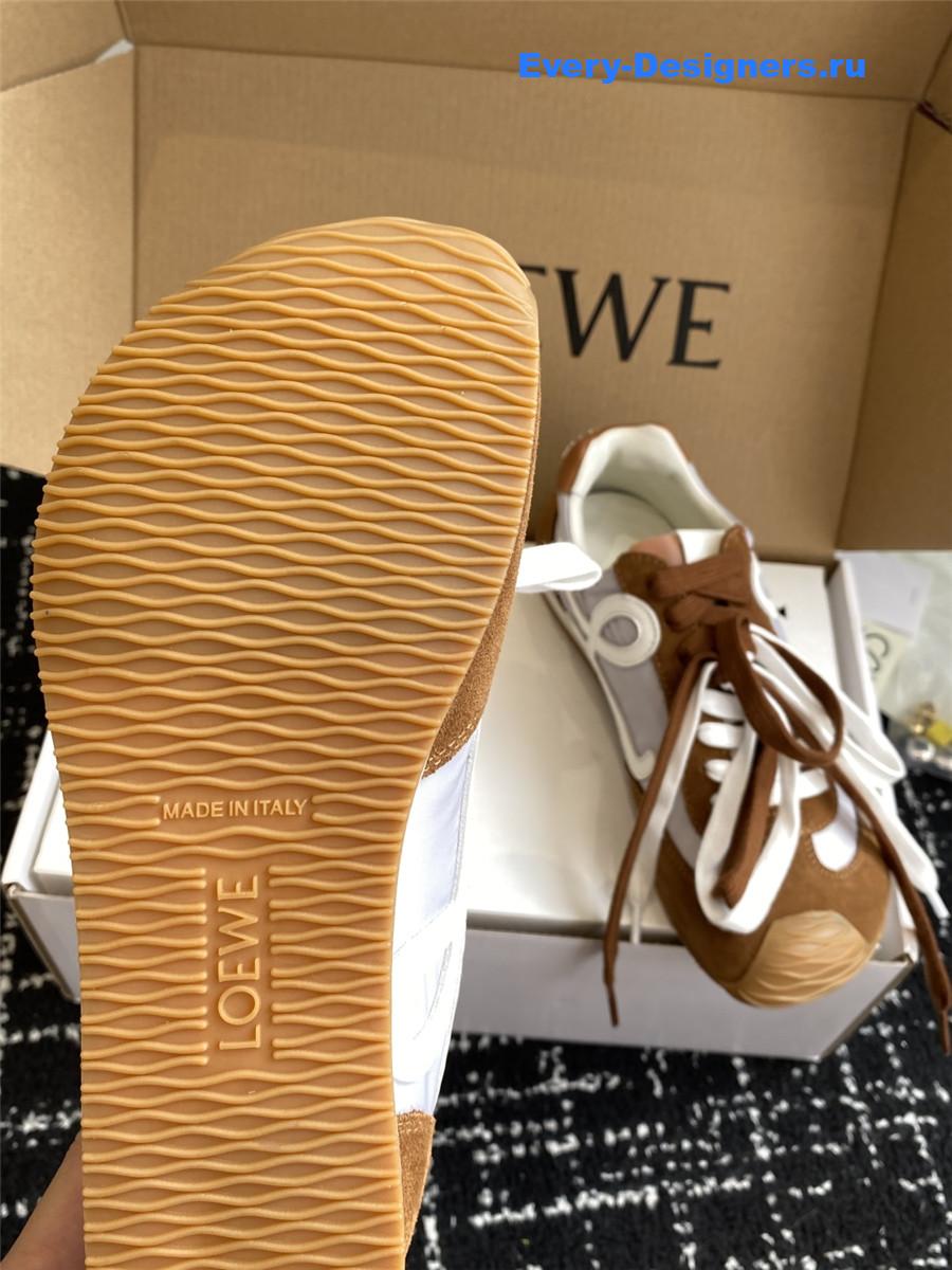 L0ew* ballet runner 2.0 brown leather sneakers
