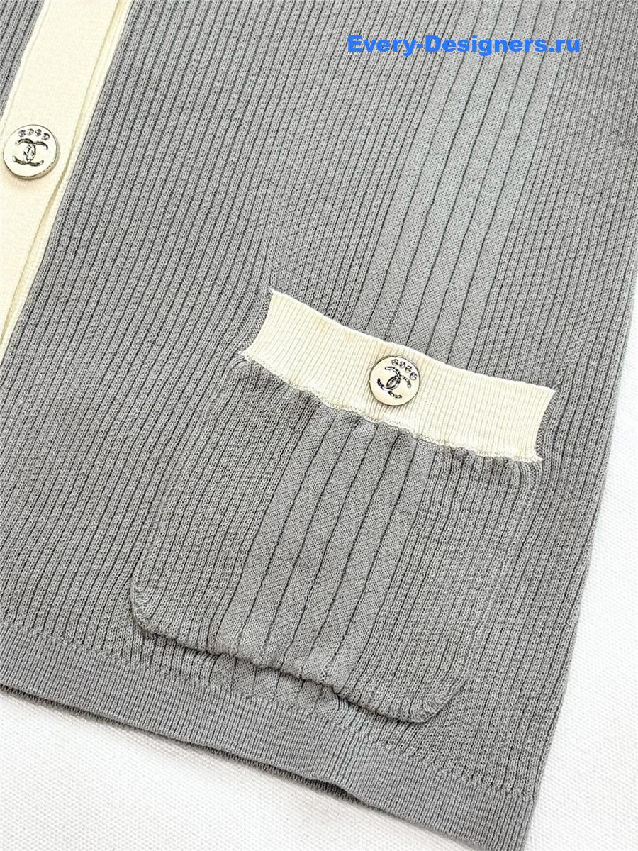 Ch**el grey rhinestone cardigan