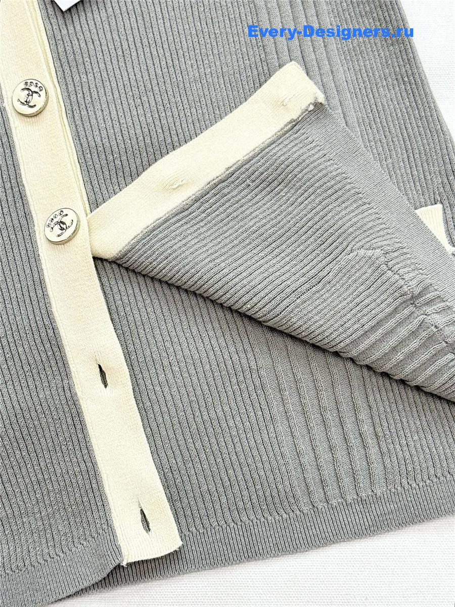 Ch**el grey rhinestone cardigan