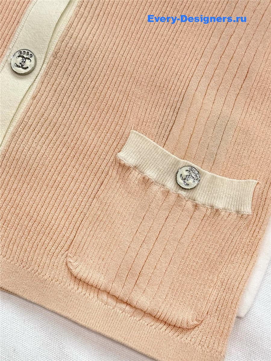 Ch**el orange rhinestone cardigan