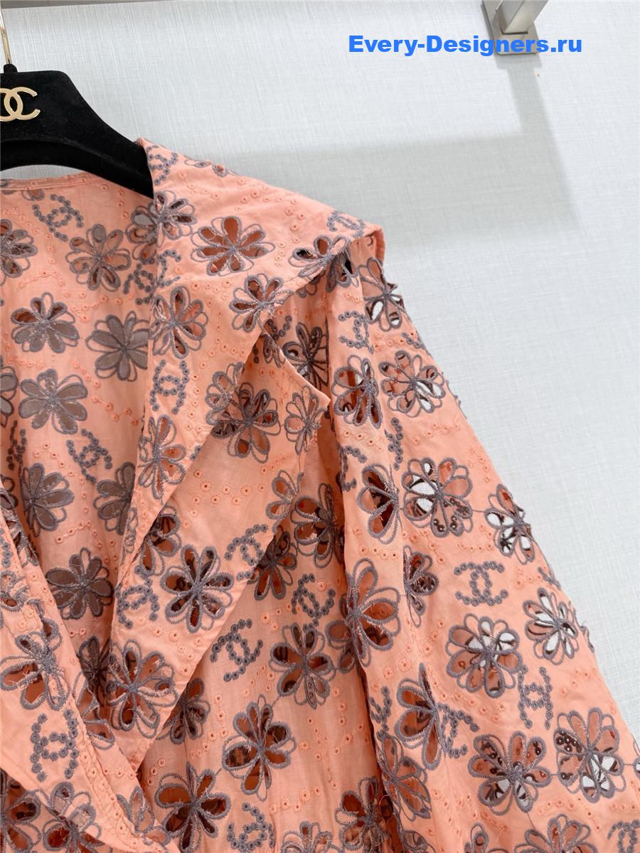 Ch**el silk flower embroidery dress