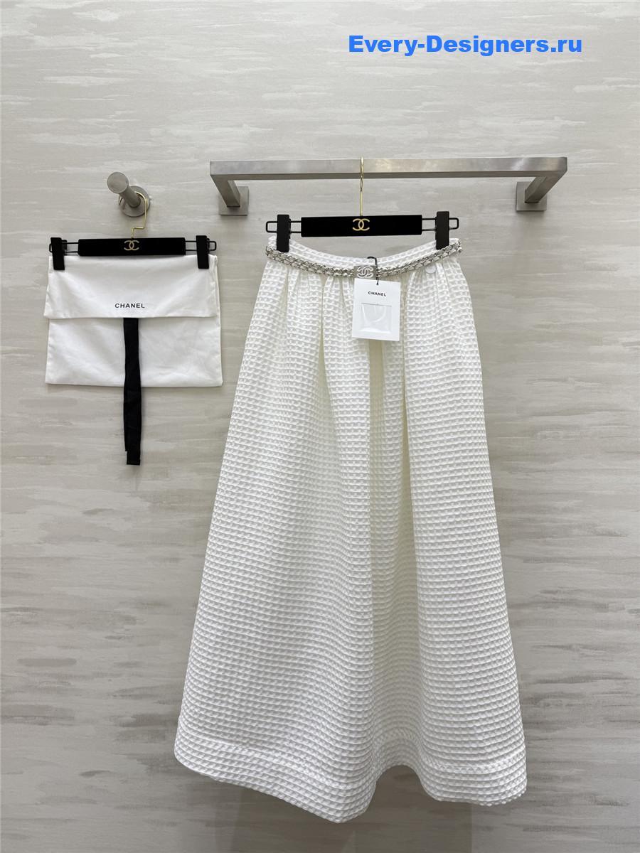 Ch**el white plaid skirt