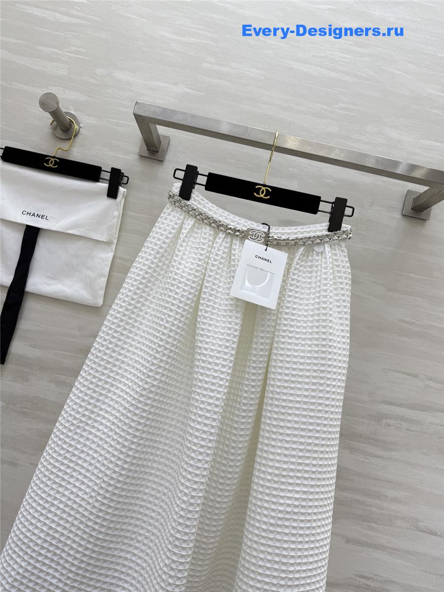 Ch**el white plaid skirt