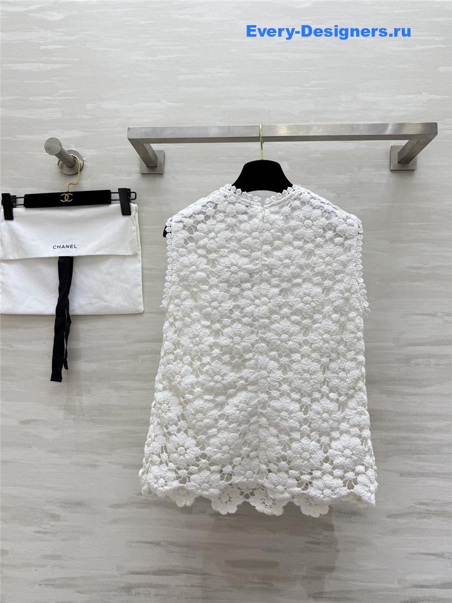 Ch**el white crochet vest top