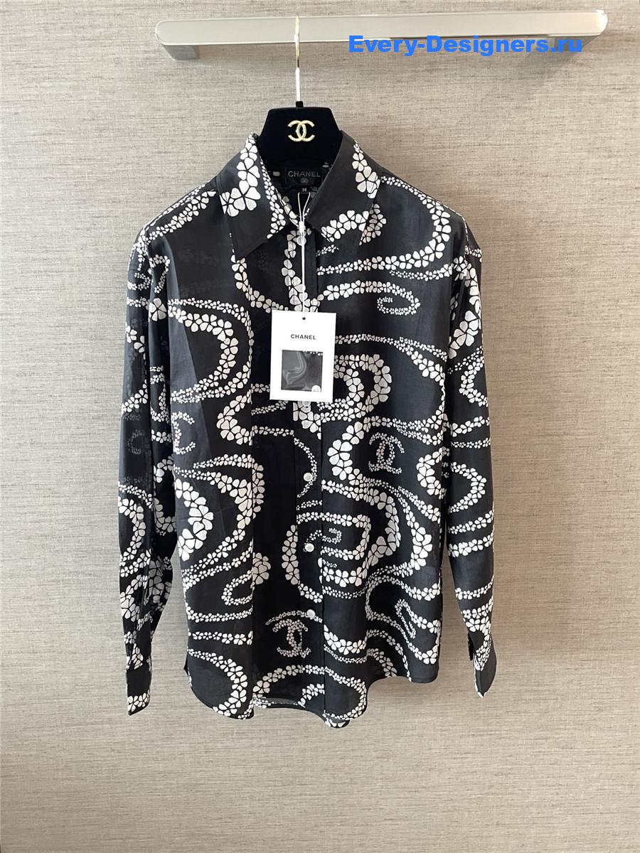 Ch**el coco beach printed voile shirt