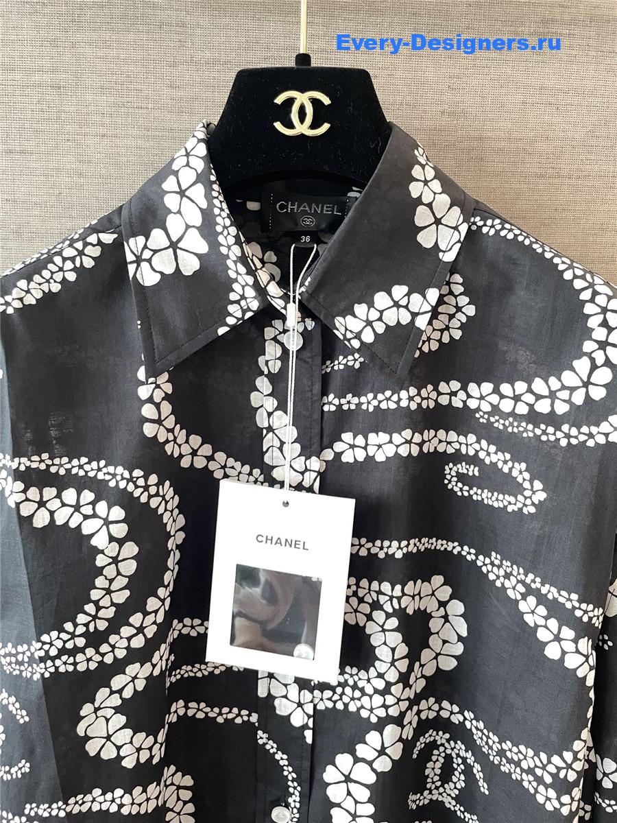 Ch**el coco beach printed voile shirt