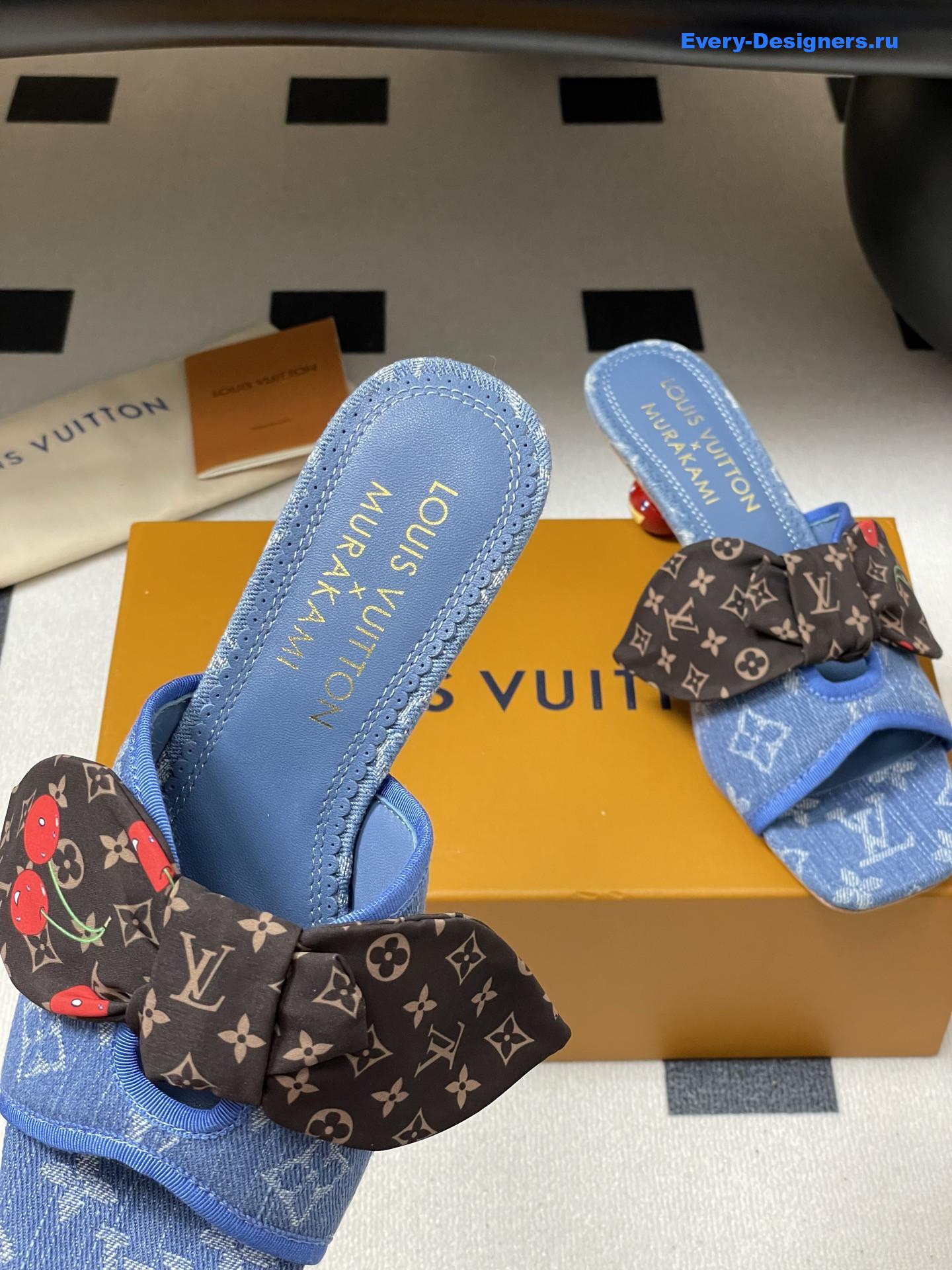LV x Murakami Denim Cherie Mules